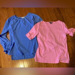 Lot of 2 Everyday Women’s Blouses Blue Jessica Simpson Large & Pink LAUREN XL